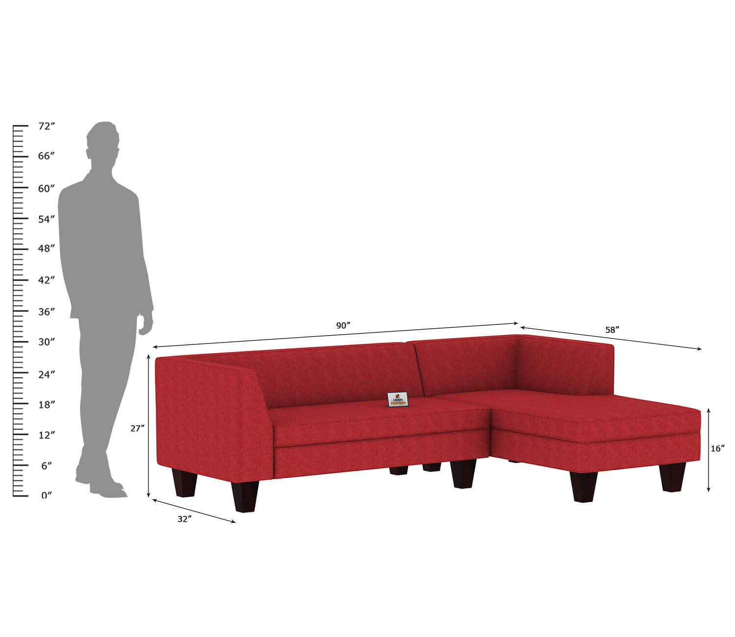 Dorian L Shape Right Aligned Sofa - Urbnfurnish