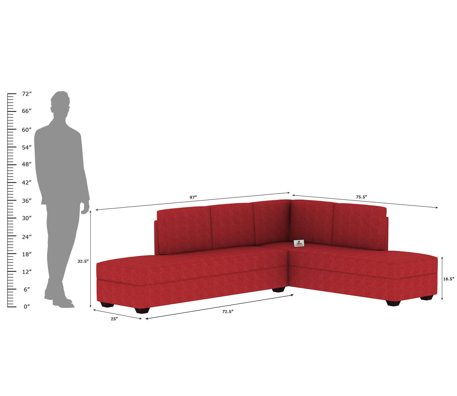 Preludio L Shape Right Aligned   Sofa - Urbnfurnish