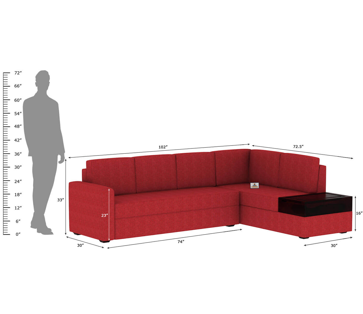 Surround L Shape Right Aligned   Sofa - Urbnfurnish