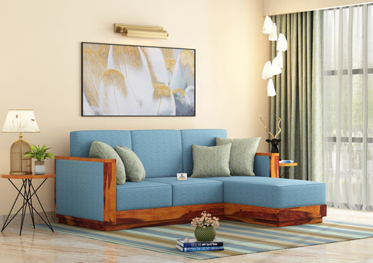 Lago L Shape Right Aligned Wooden Sofa - Urbnfurnish