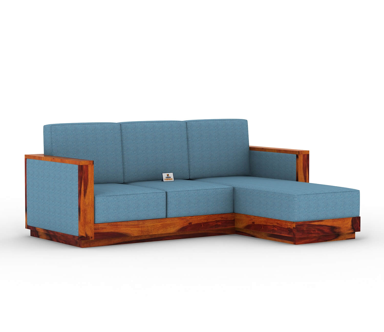 Lago L Shape Right Aligned Wooden Sofa - Urbnfurnish