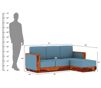 Lago L Shape Right Aligned Wooden Sofa - Urbnfurnish