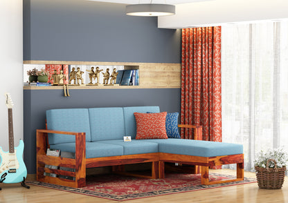 Orfeo L Shape Right Aligned Wooden Sofa - Urbnfurnish