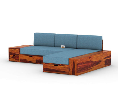Respiro L Shape Wooden Sofa With Storage - Urbnfurnish