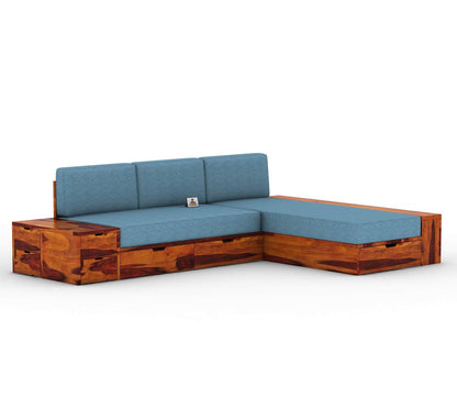 Respiro L Shape Wooden Sofa With Storage - Urbnfurnish