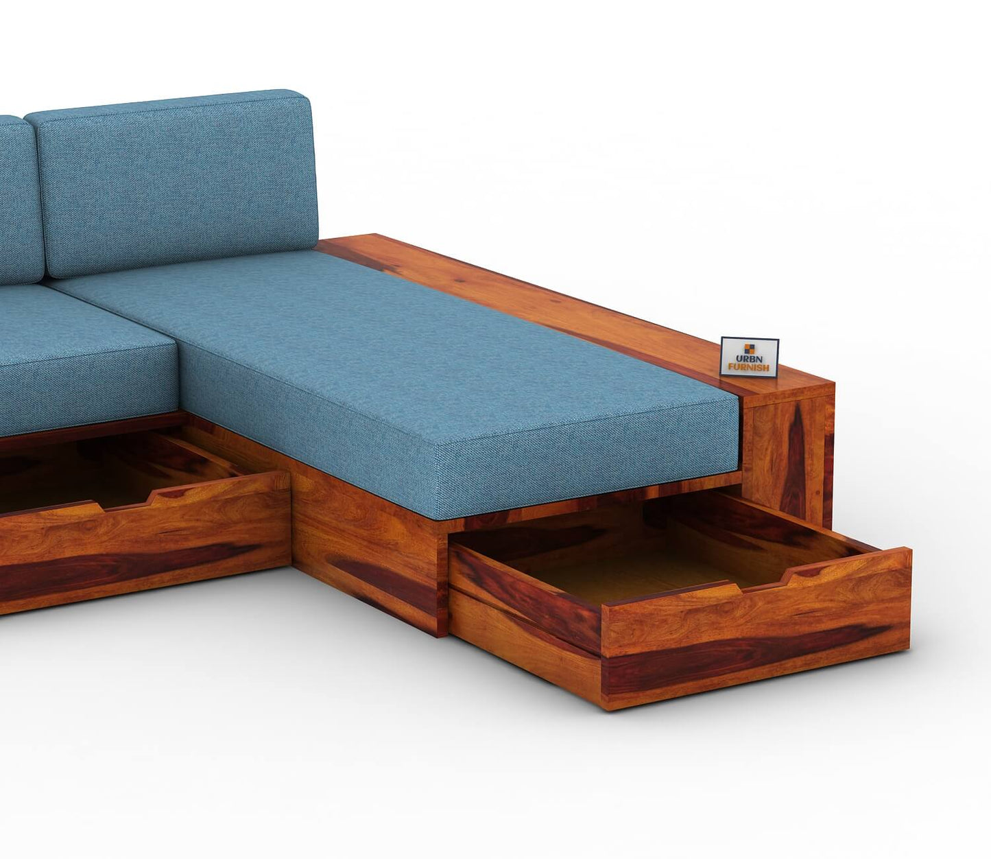 Respiro L Shape Wooden Sofa With Storage - Urbnfurnish