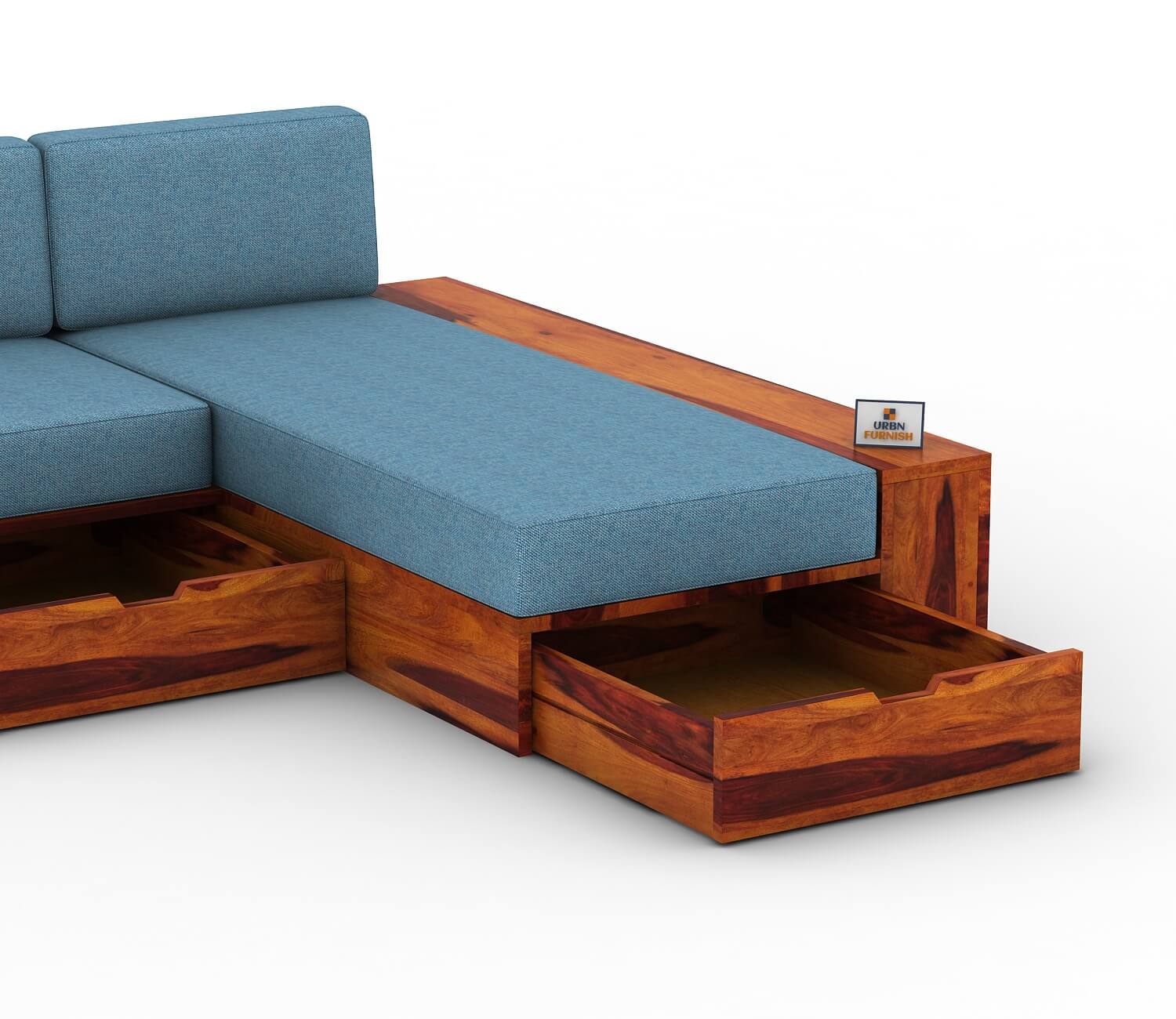 Respiro L Shape Wooden Sofa With Storage - Urbnfurnish