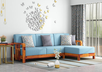 Icaro L Shape Right Aligned Wooden Sofa - Urbnfurnish