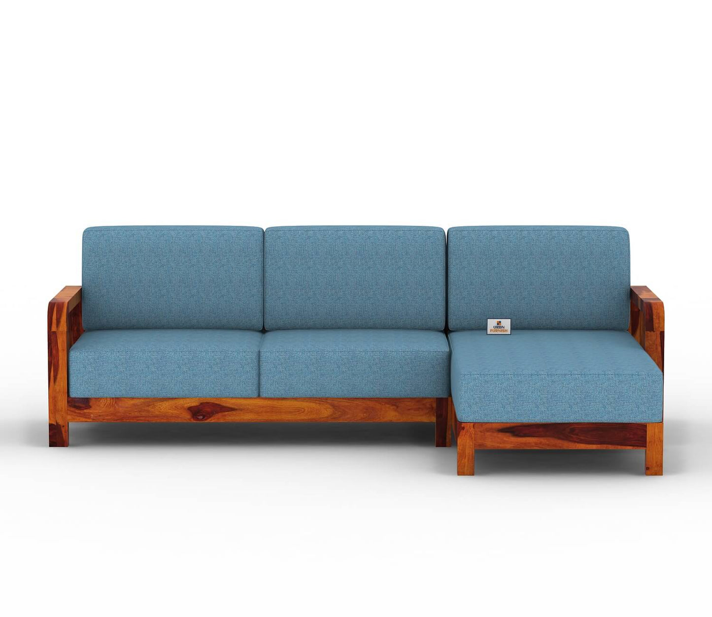 Icaro L Shape Right Aligned Wooden Sofa - Urbnfurnish