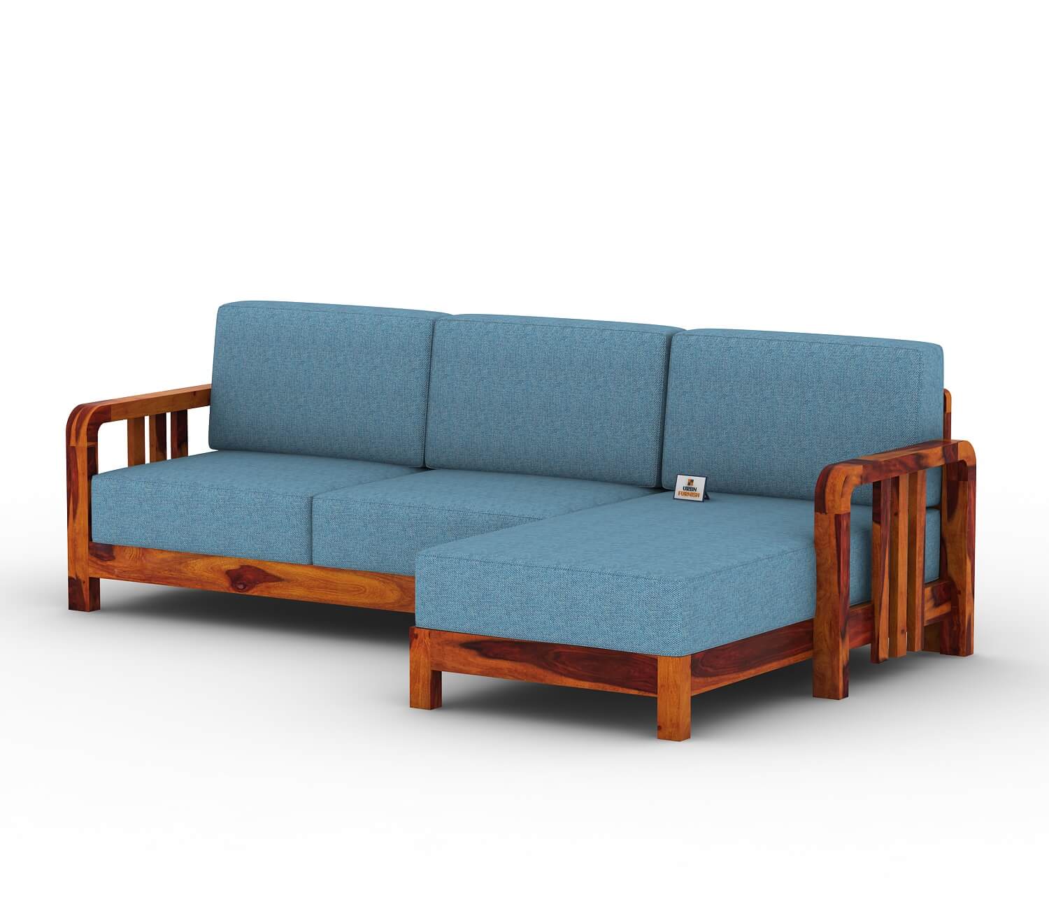 Icaro L Shape Right Aligned Wooden Sofa - Urbnfurnish