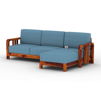 Icaro L Shape Right Aligned Wooden Sofa - Urbnfurnish