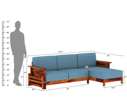 Colosseo L Shape Right Aligned Wooden Sofa - Urbnfurnish