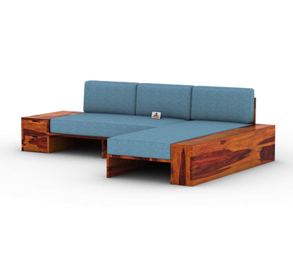 Respiro L Shape Wooden Sofa Without Storage - Urbnfurnish