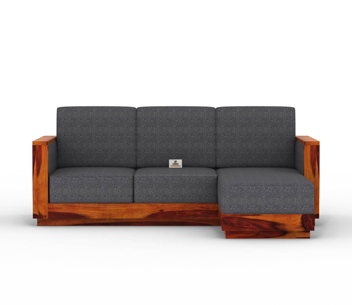 Lago L Shape Right Aligned Wooden Sofa - Urbnfurnish