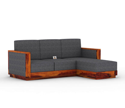 Lago L Shape Right Aligned Wooden Sofa - Urbnfurnish