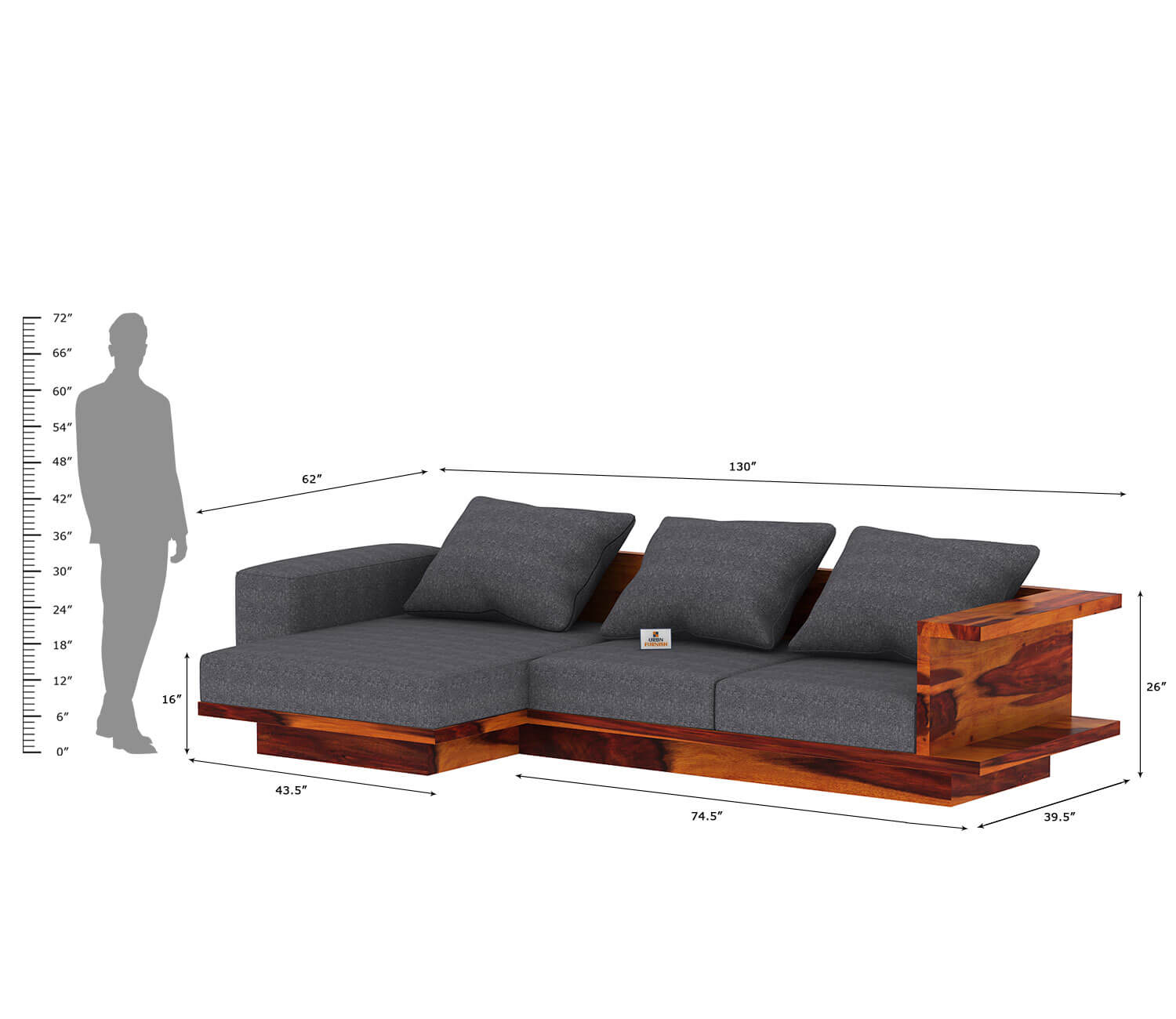 Notturno L Shape Left Aligned   Sofa - Urbnfurnish