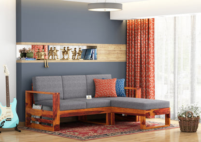 Orfeo L Shape Right Aligned Wooden Sofa - Urbnfurnish
