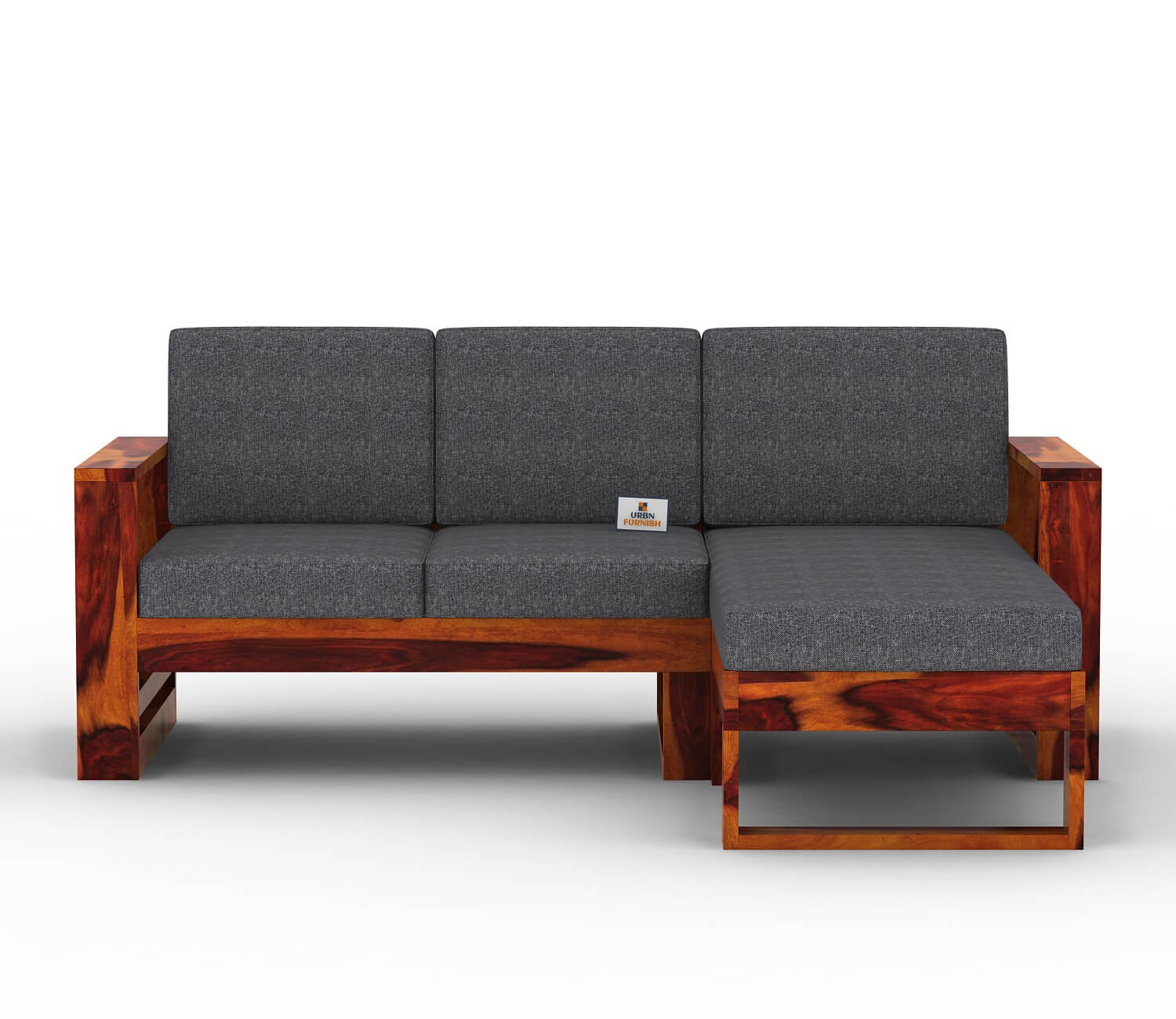 Orfeo L Shape Right Aligned Wooden Sofa - Urbnfurnish