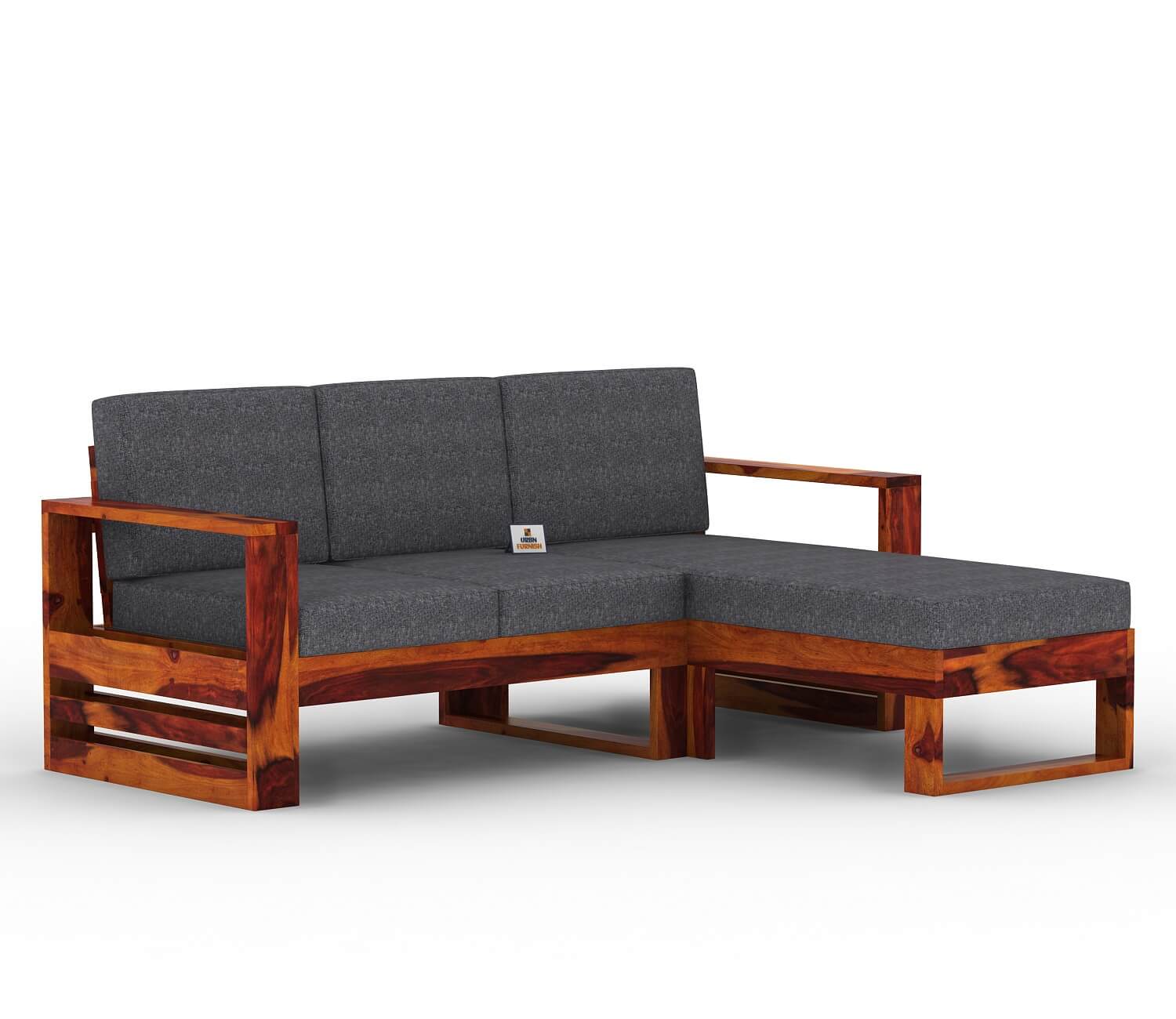 Orfeo L Shape Right Aligned Wooden Sofa - Urbnfurnish