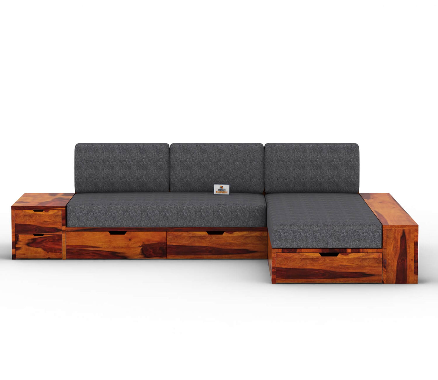 Respiro L Shape Wooden Sofa With Storage - Urbnfurnish