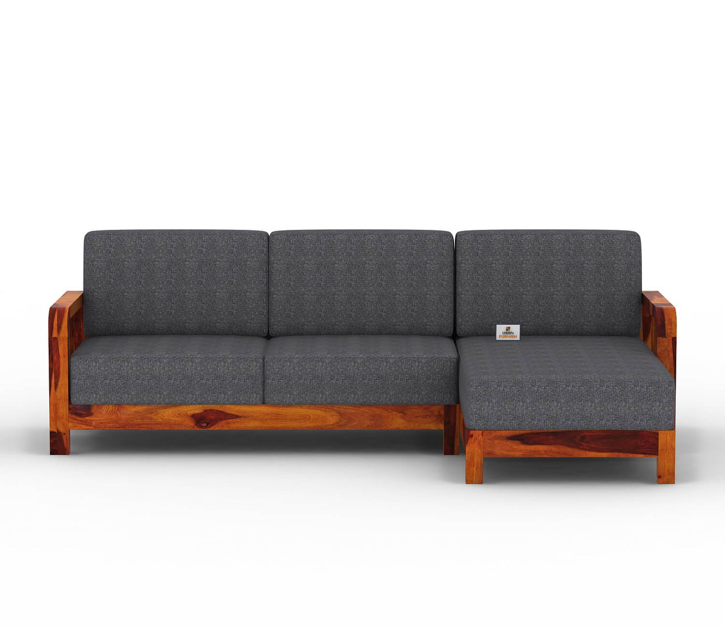 Icaro L Shape Right Aligned Wooden Sofa - Urbnfurnish
