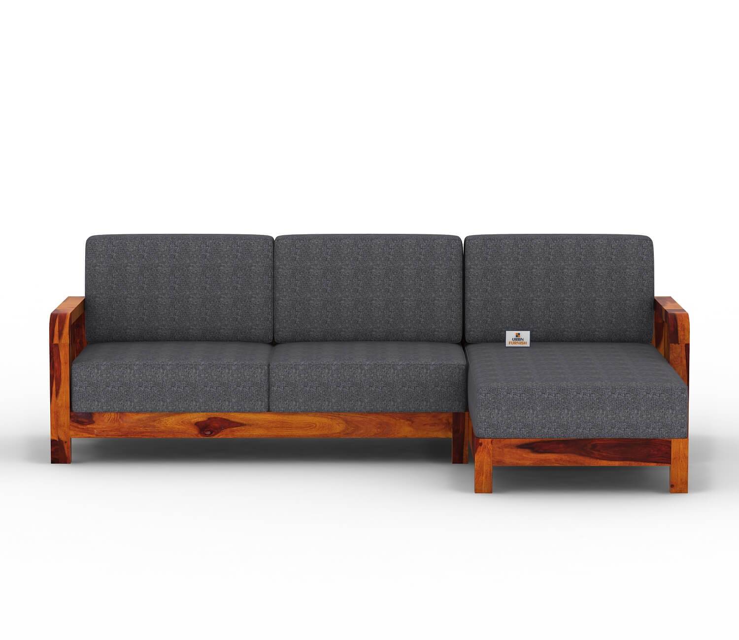 Icaro L Shape Right Aligned Wooden Sofa - Urbnfurnish