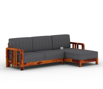 Icaro L Shape Right Aligned Wooden Sofa - Urbnfurnish