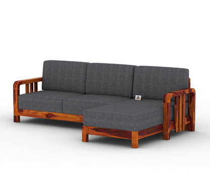 Icaro L Shape Right Aligned Wooden Sofa - Urbnfurnish