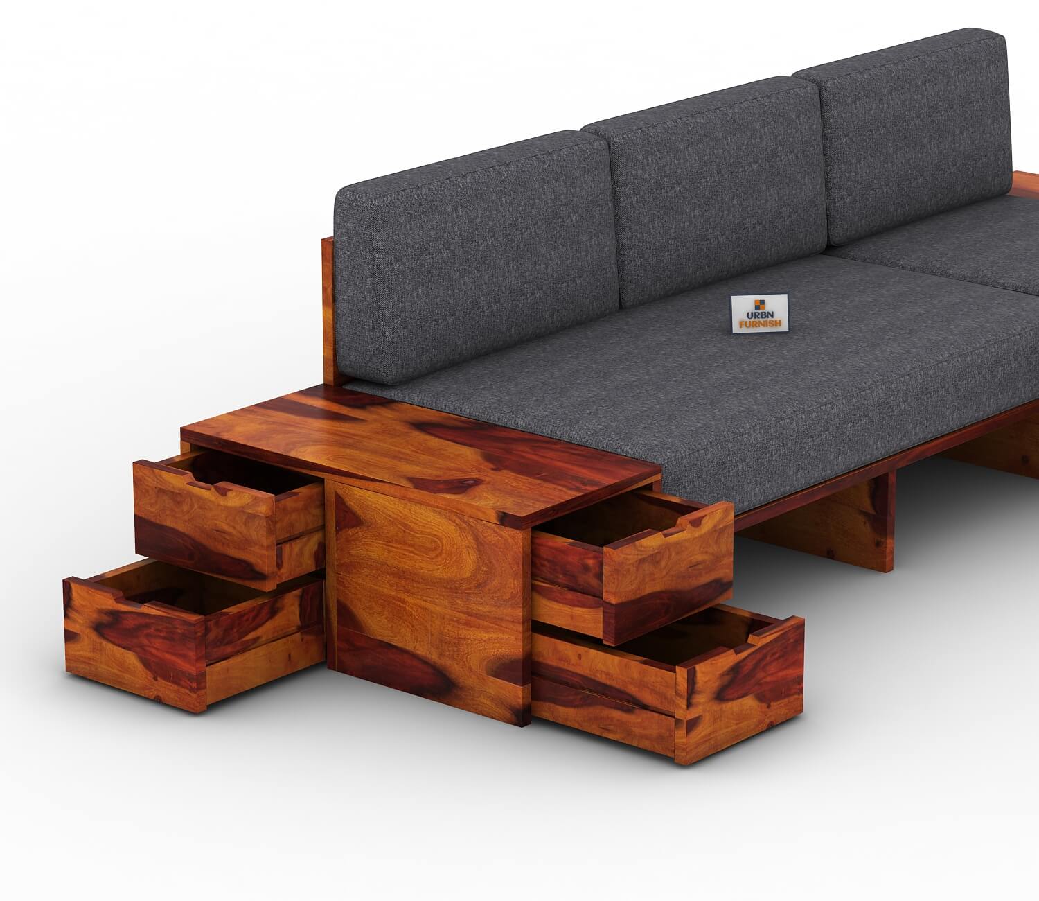 Respiro L Shape Wooden Sofa Without Storage - Urbnfurnish