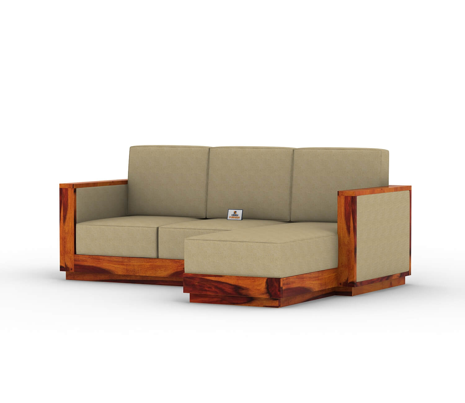 Lago L Shape Right Aligned Wooden Sofa - Urbnfurnish