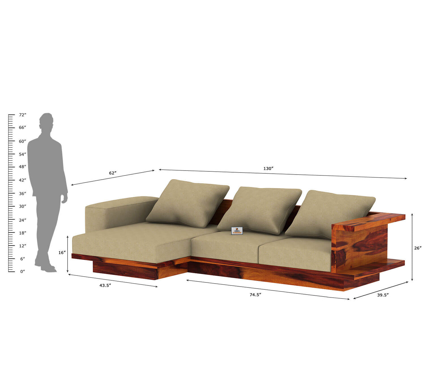Notturno L Shape Left Aligned   Sofa - Urbnfurnish