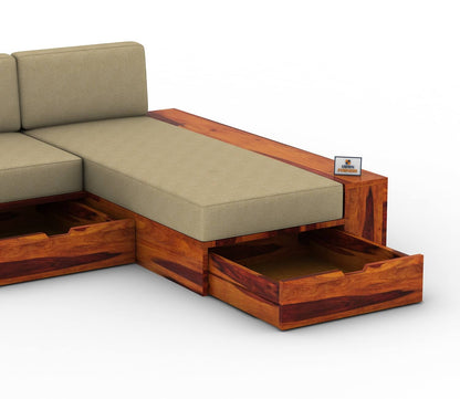 Respiro L Shape Wooden Sofa With Storage - Urbnfurnish