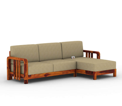 Icaro L Shape Right Aligned Wooden Sofa - Urbnfurnish