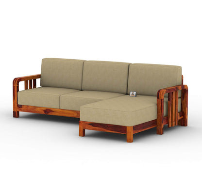Icaro L Shape Right Aligned Wooden Sofa - Urbnfurnish