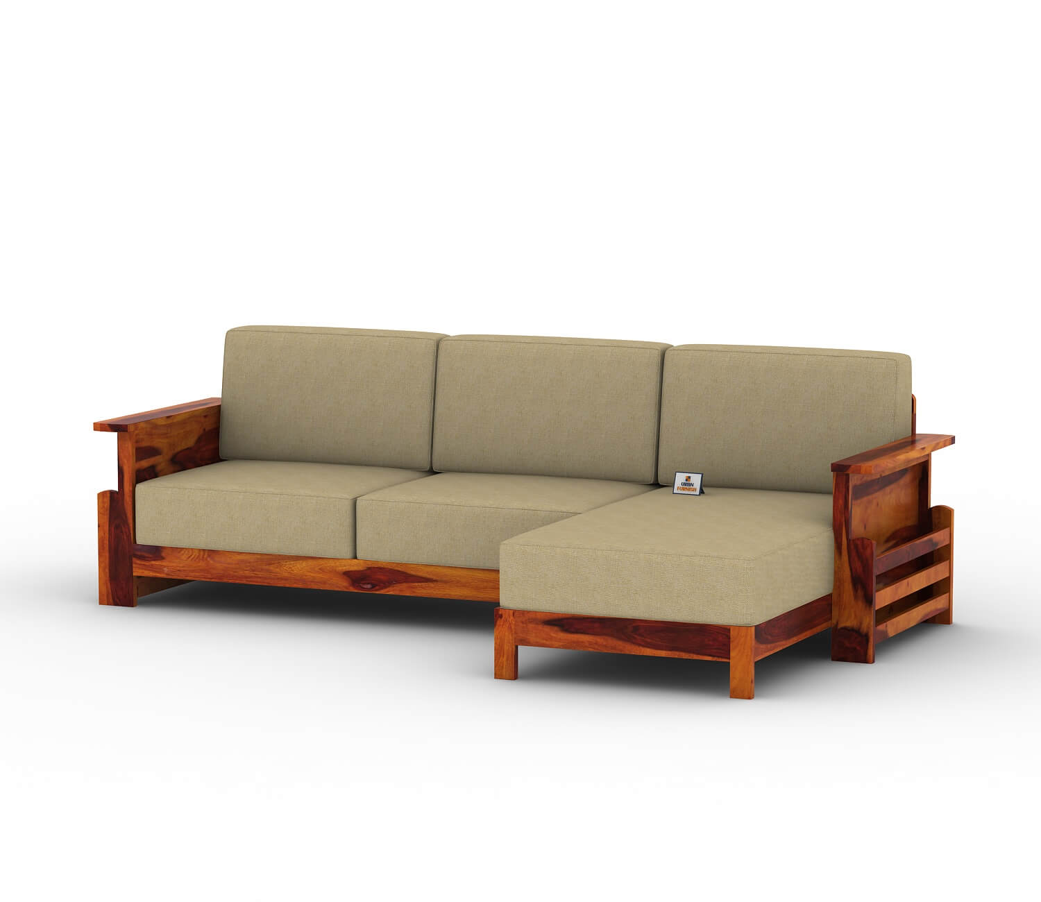 Colosseo L Shape Right Aligned Wooden Sofa - Urbnfurnish