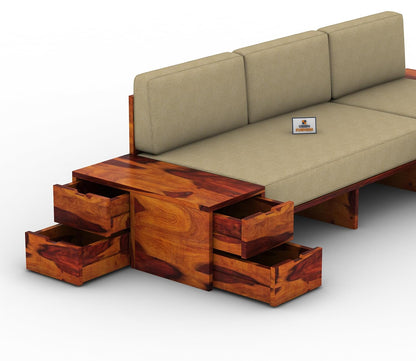 Respiro L Shape Wooden Sofa Without Storage - Urbnfurnish