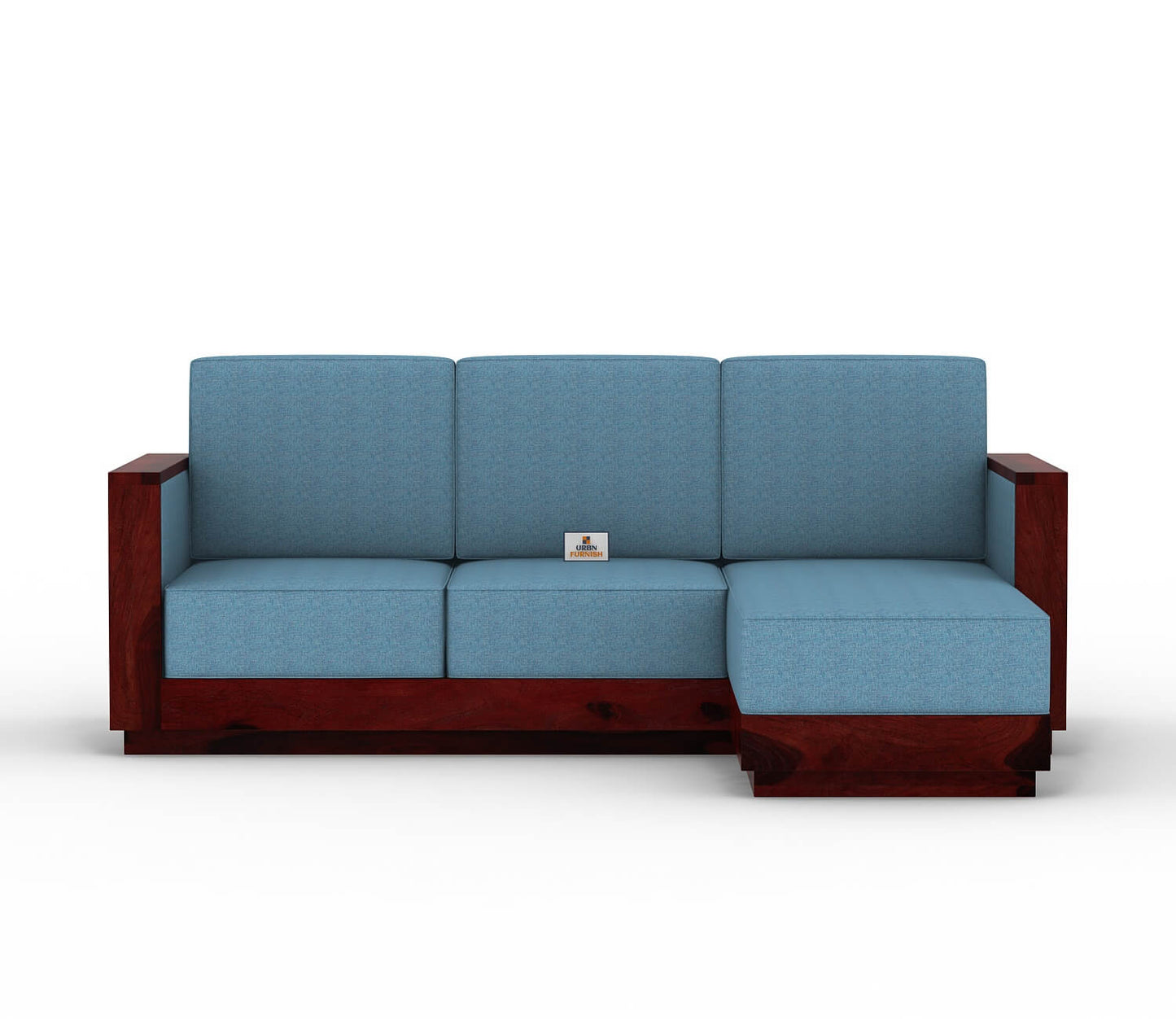 Lago L Shape Right Aligned Wooden Sofa - Urbnfurnish