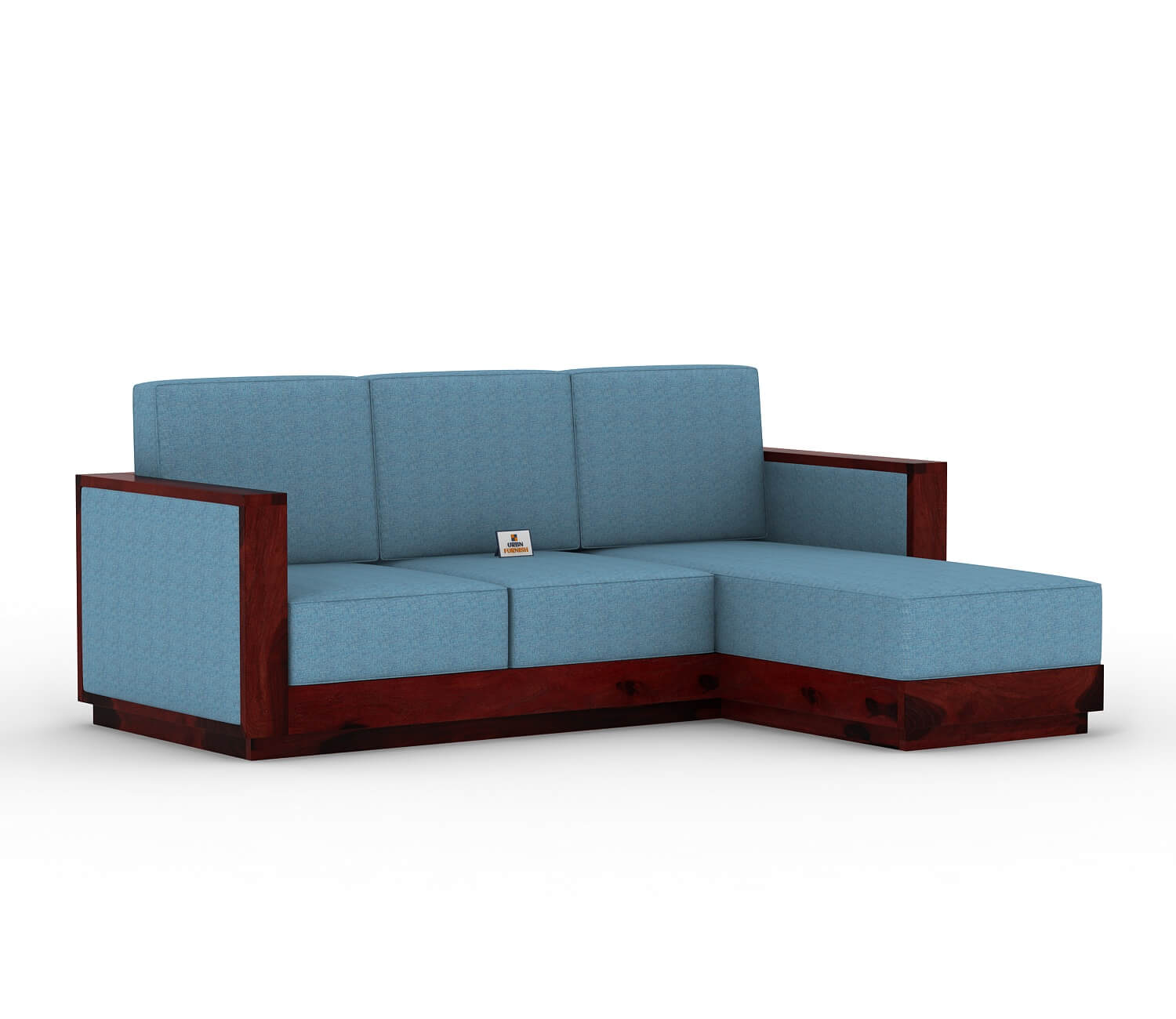 Lago L Shape Right Aligned Wooden Sofa - Urbnfurnish