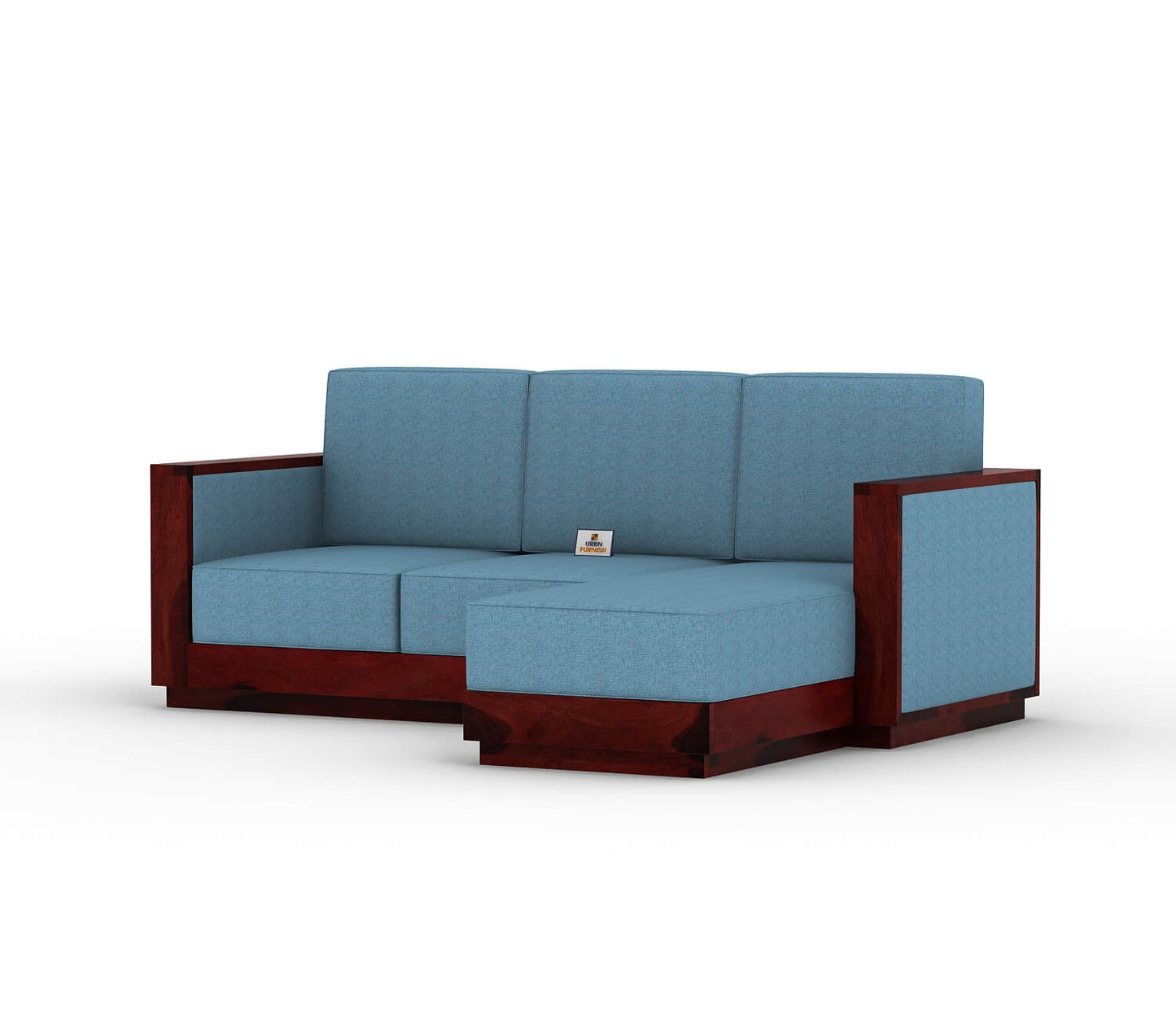Lago L Shape Right Aligned Wooden Sofa - Urbnfurnish