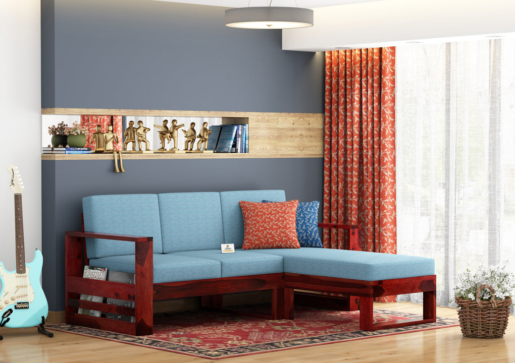 Orfeo L Shape Right Aligned Wooden Sofa - Urbnfurnish