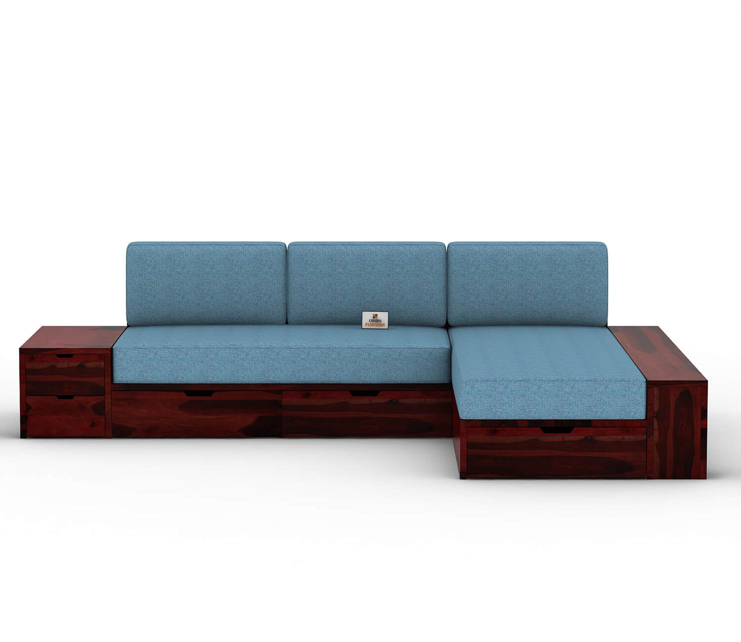 Respiro L Shape Wooden Sofa With Storage - Urbnfurnish