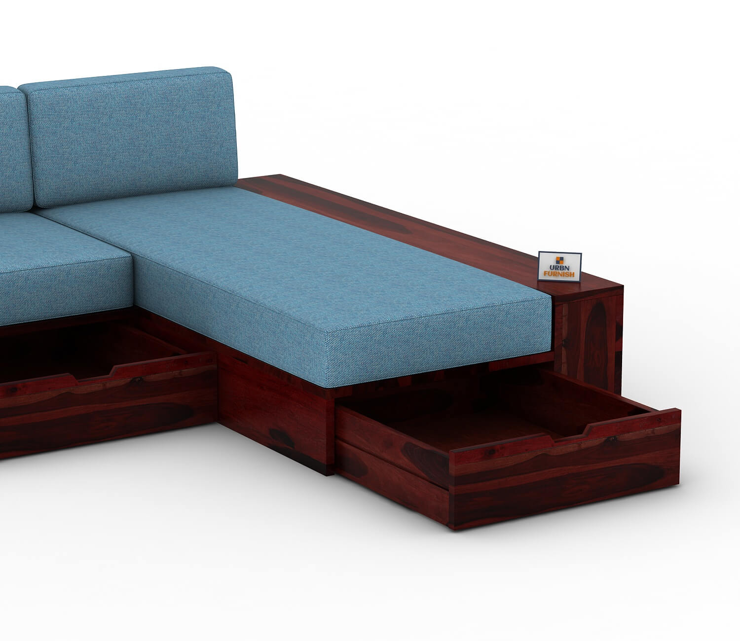Respiro L Shape Wooden Sofa With Storage - Urbnfurnish