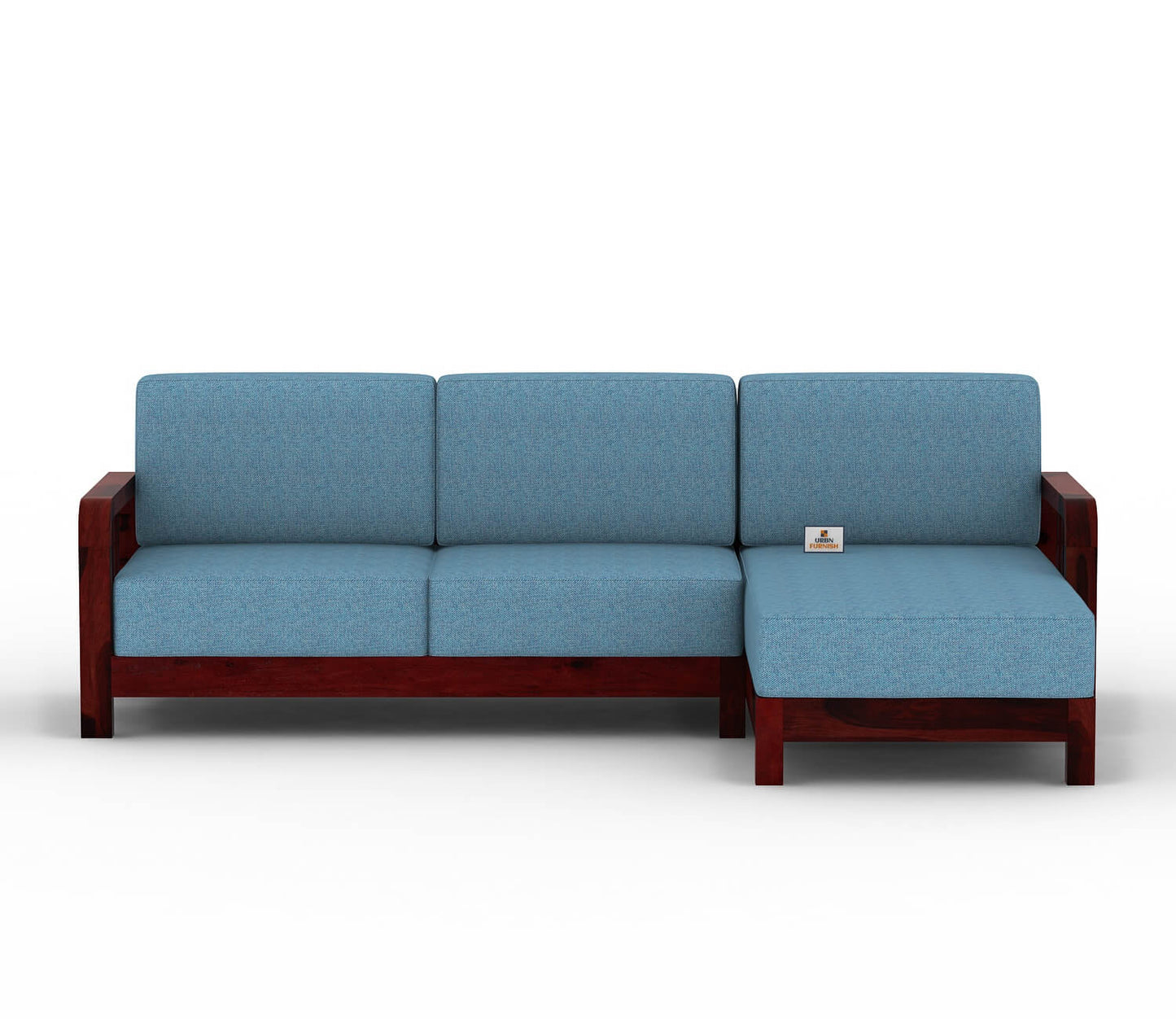 Icaro L Shape Right Aligned Wooden Sofa - Urbnfurnish