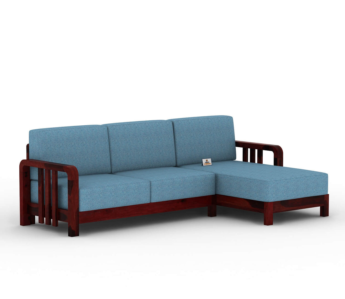 Icaro L Shape Right Aligned Wooden Sofa - Urbnfurnish