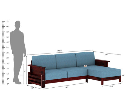 Colosseo L Shape Right Aligned Wooden Sofa - Urbnfurnish