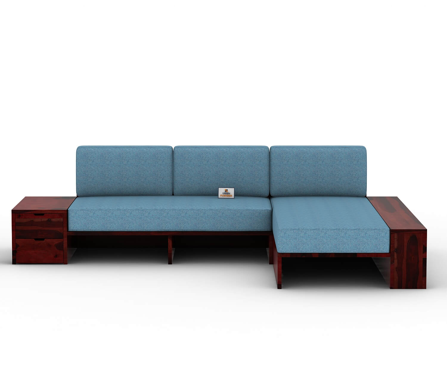 Respiro L Shape Wooden Sofa Without Storage - Urbnfurnish