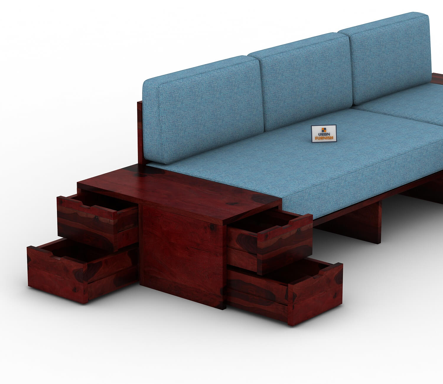 Respiro L Shape Wooden Sofa Without Storage - Urbnfurnish