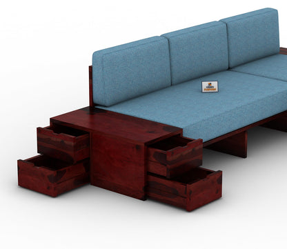 Respiro L Shape Wooden Sofa Without Storage - Urbnfurnish