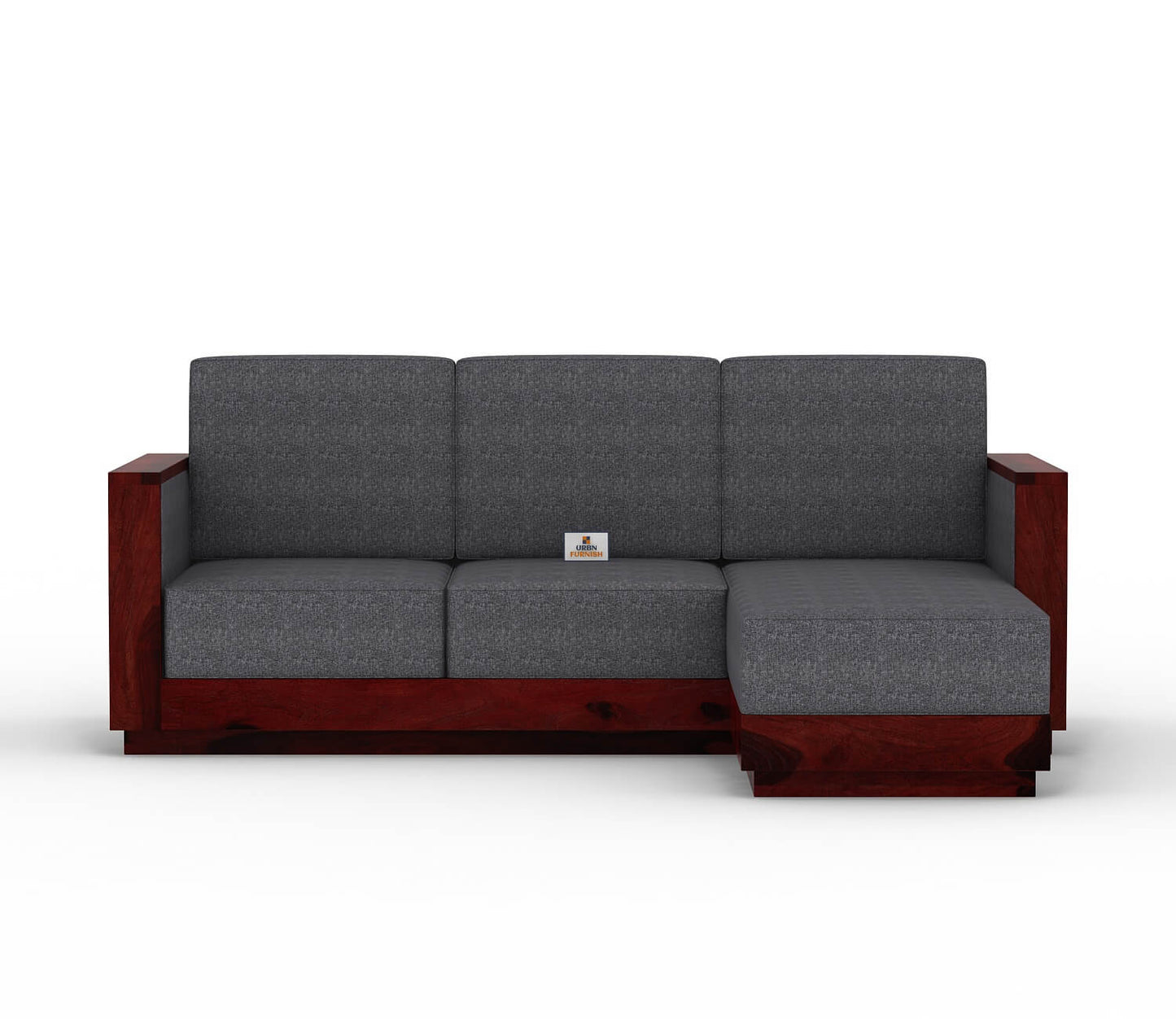 Lago L Shape Right Aligned Wooden Sofa - Urbnfurnish