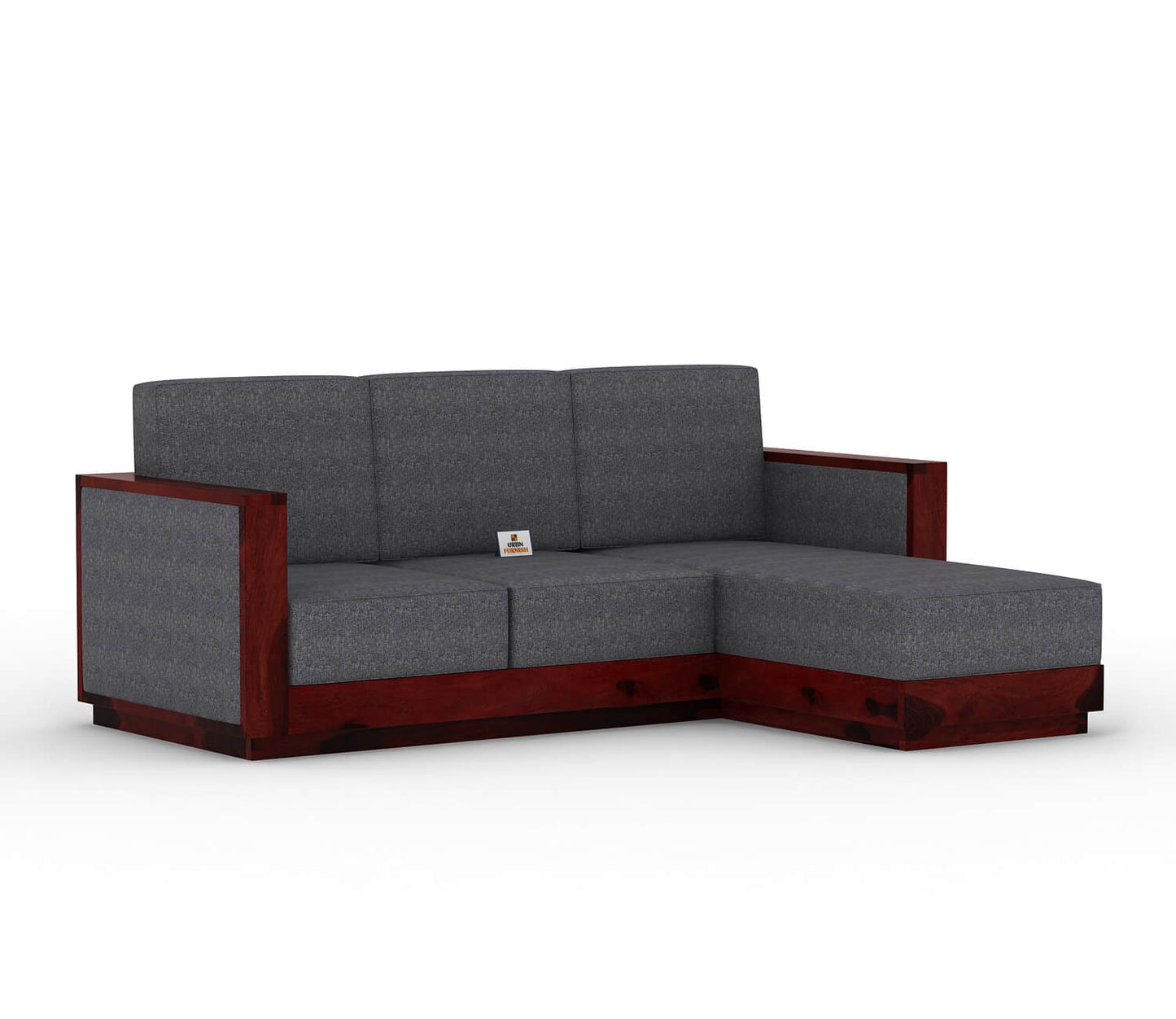 Lago L Shape Right Aligned Wooden Sofa - Urbnfurnish